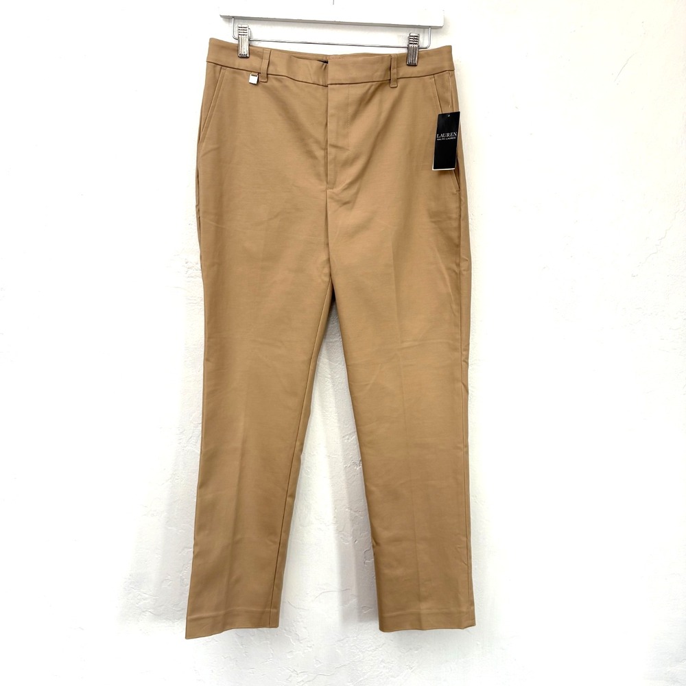 Lauren Ralph Lauren Chino Pants Trousers Women Size 10 Beige Ankle New Flaw